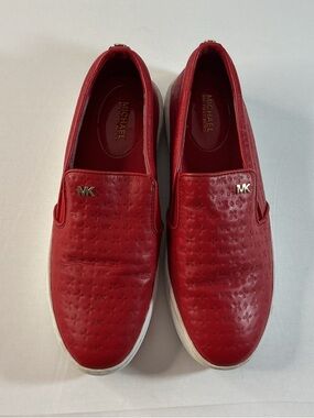 Michael Kors Red Leather Slip-On Loafers for Men